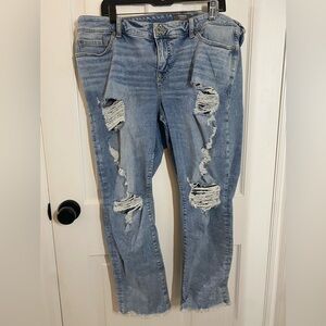 Distressed Light Blue Women's Skinny Jeans